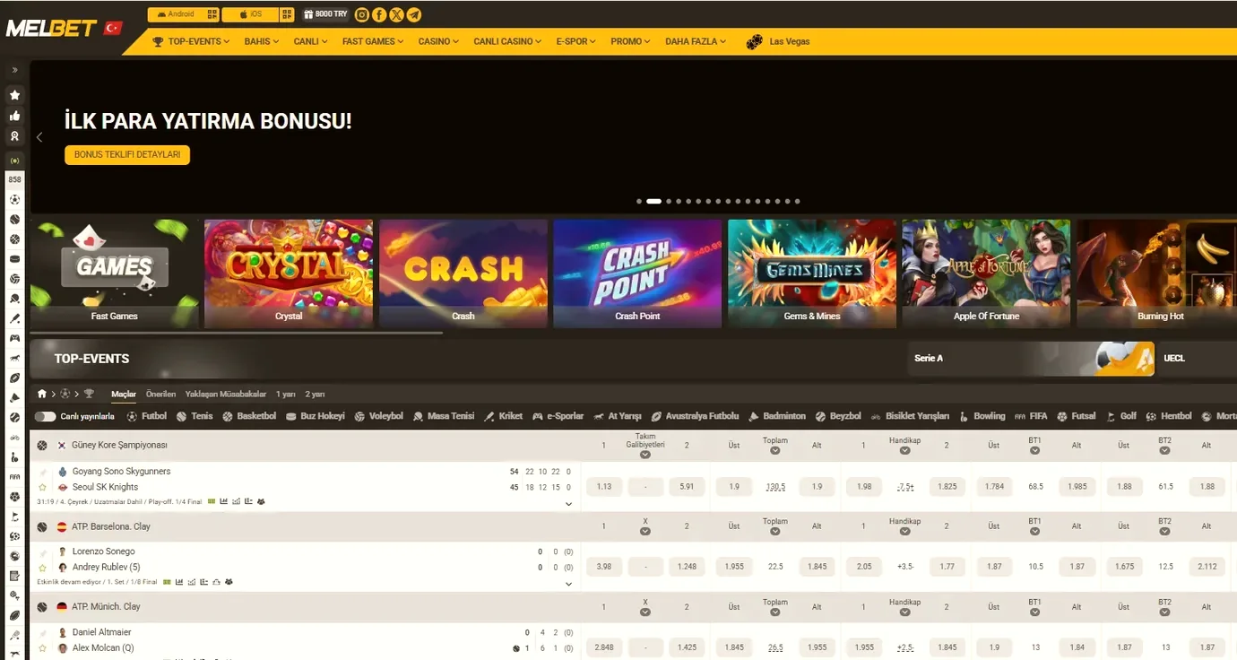 Melbet casino lobisi grid görseli