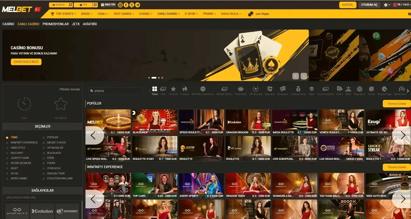 Melbet App canlı krupiyer masası