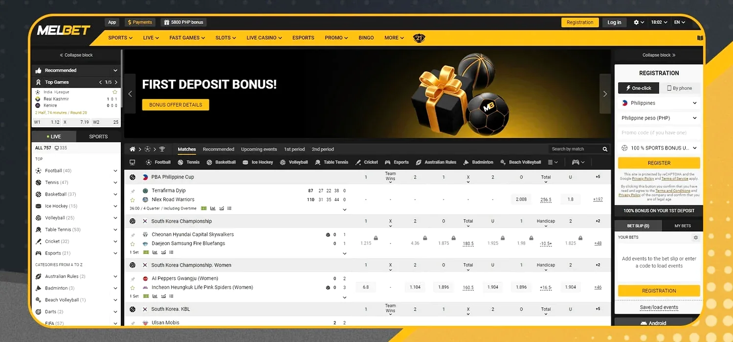 Melbet App canlı bahis ekranı detay